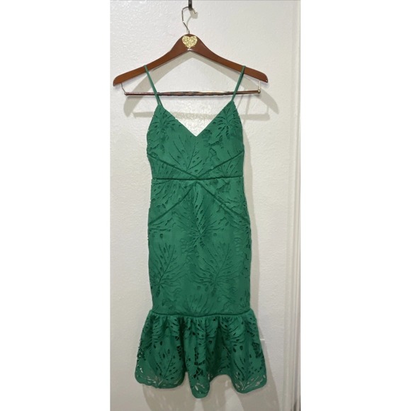 Lovers And Friends Size XXS Women's Emerald Green Floral Lace Sleeveless  Dress - Picture 1 of 13
